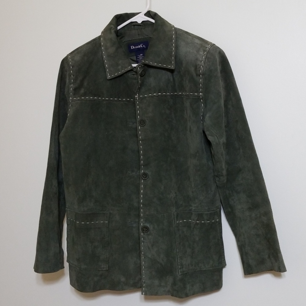 Denim & Co Green Leather Jacket